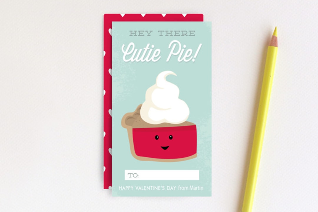 "Cutie Pie Valentine" - Stationery in Berry by Oma N. Ramkhelawan - Front