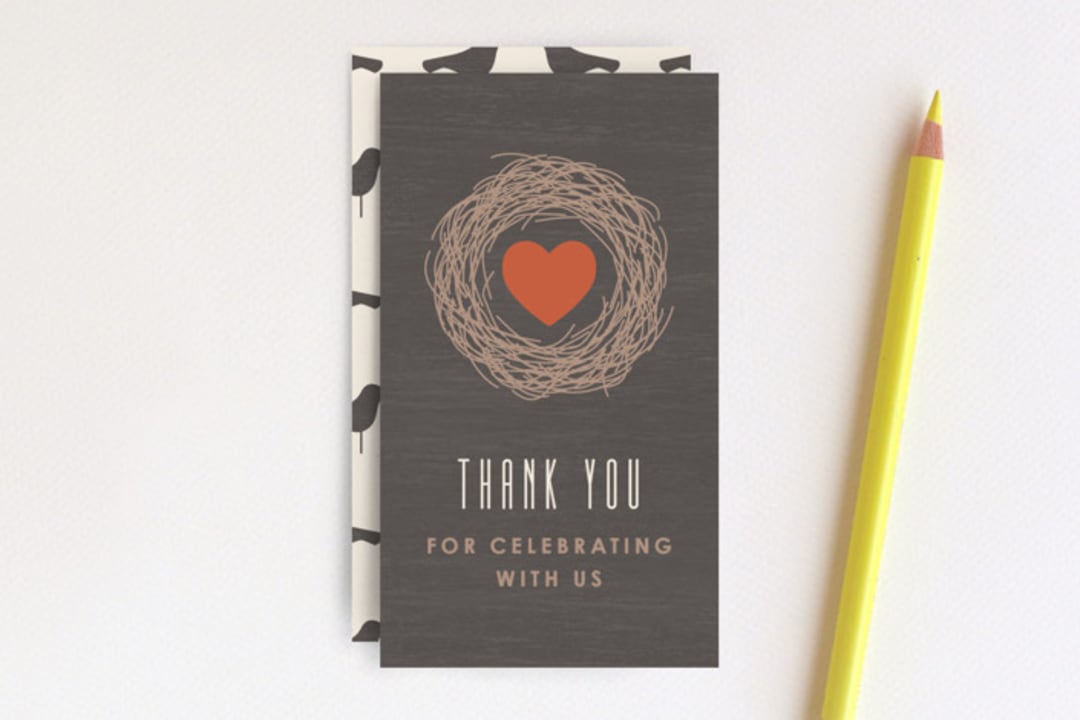 "Love Nest Tag" - Stationery in Charcoal by Amber Barkley - Front