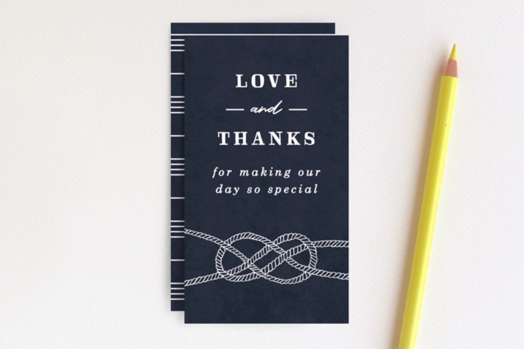" Illustrated Knot Tag" - Stationery in Navy by Amber Barkley - Front