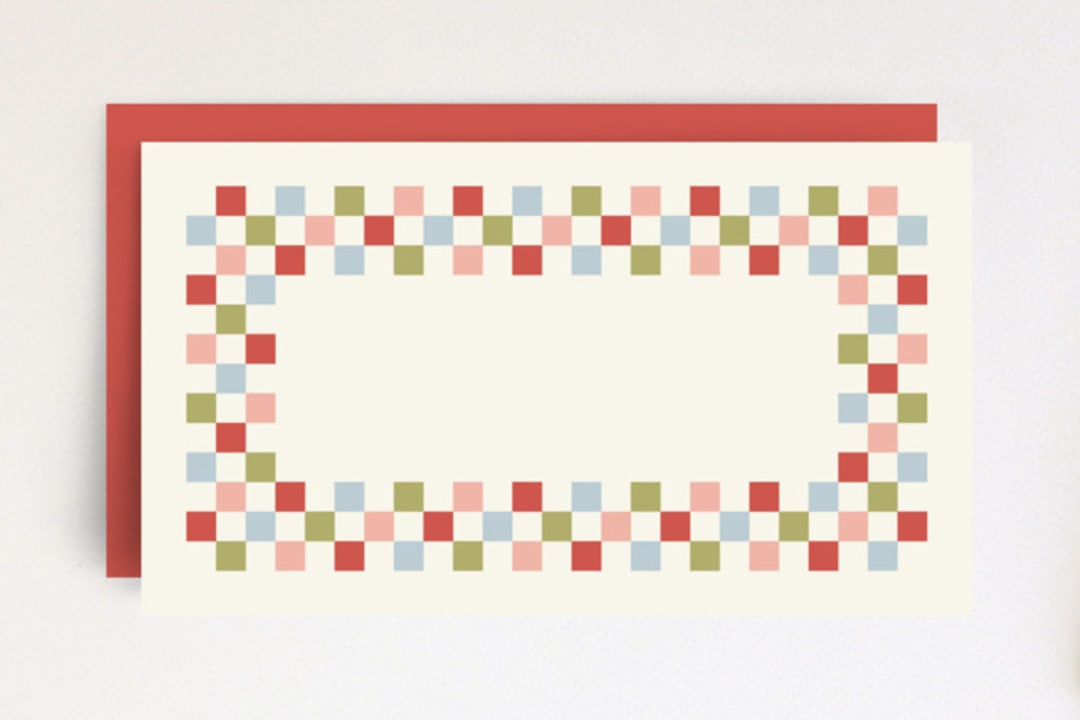 Checkered Christmas Place Card