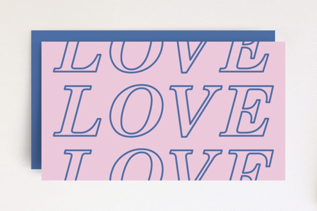 "Love Love Love Gift Tag" - Stationery in Cobalt by Amber Barkley - Front