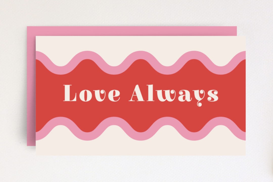 "Wavy Valentine Gift Tag" - Stationery in Scarlet by Amber Barkley - Front