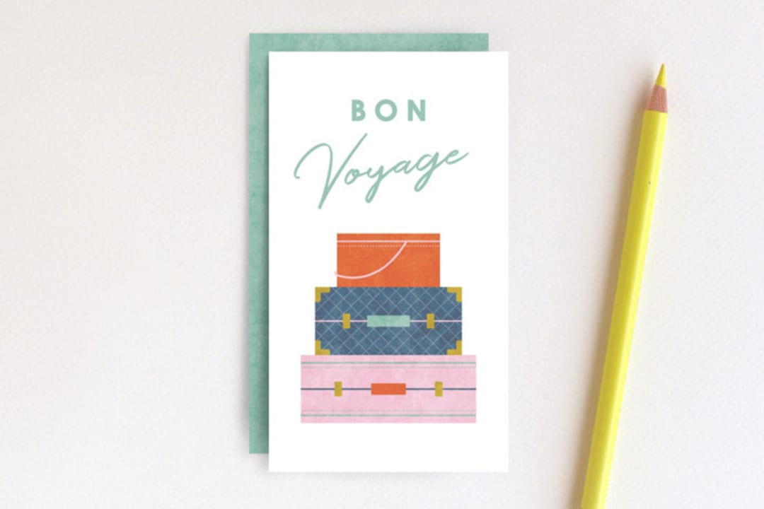 "The Many Travels Tag" - Stationery in Mint by Amber Barkley - Front