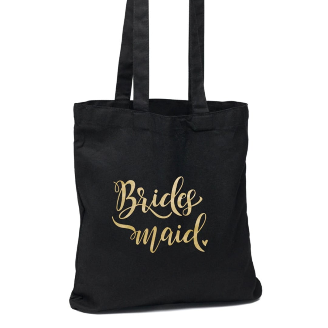 Brides Maid Black Tote Bag