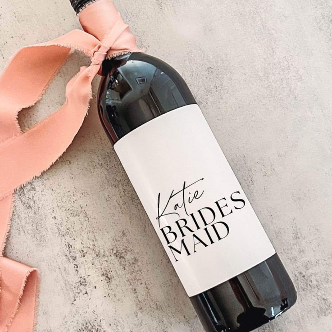 Personalized Bridesmaid Gift Wine Label