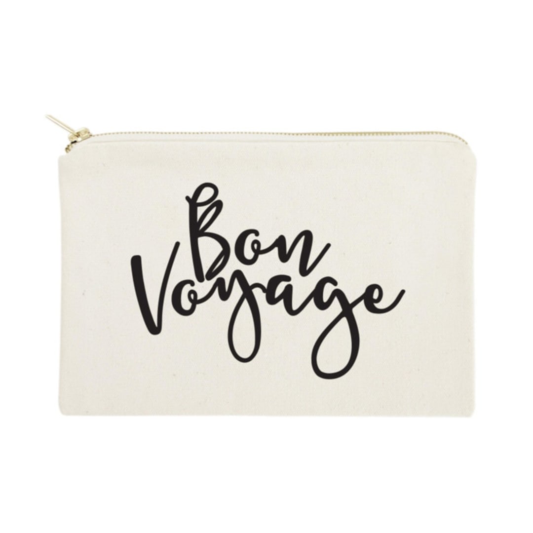 Bon Voyage Travel Cotton Canvas Cosmetic Bag