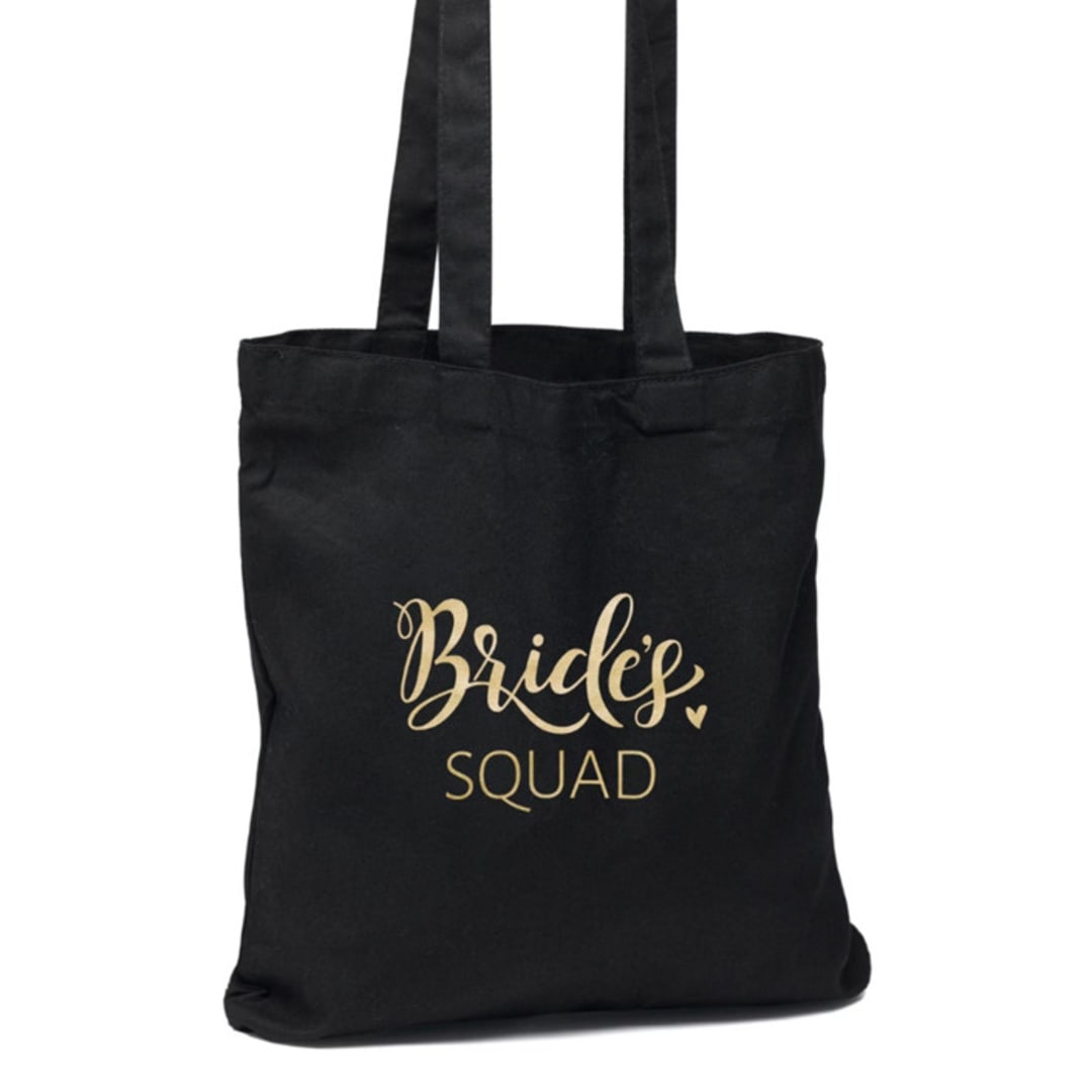 Bride's Squad Black Tote Bag