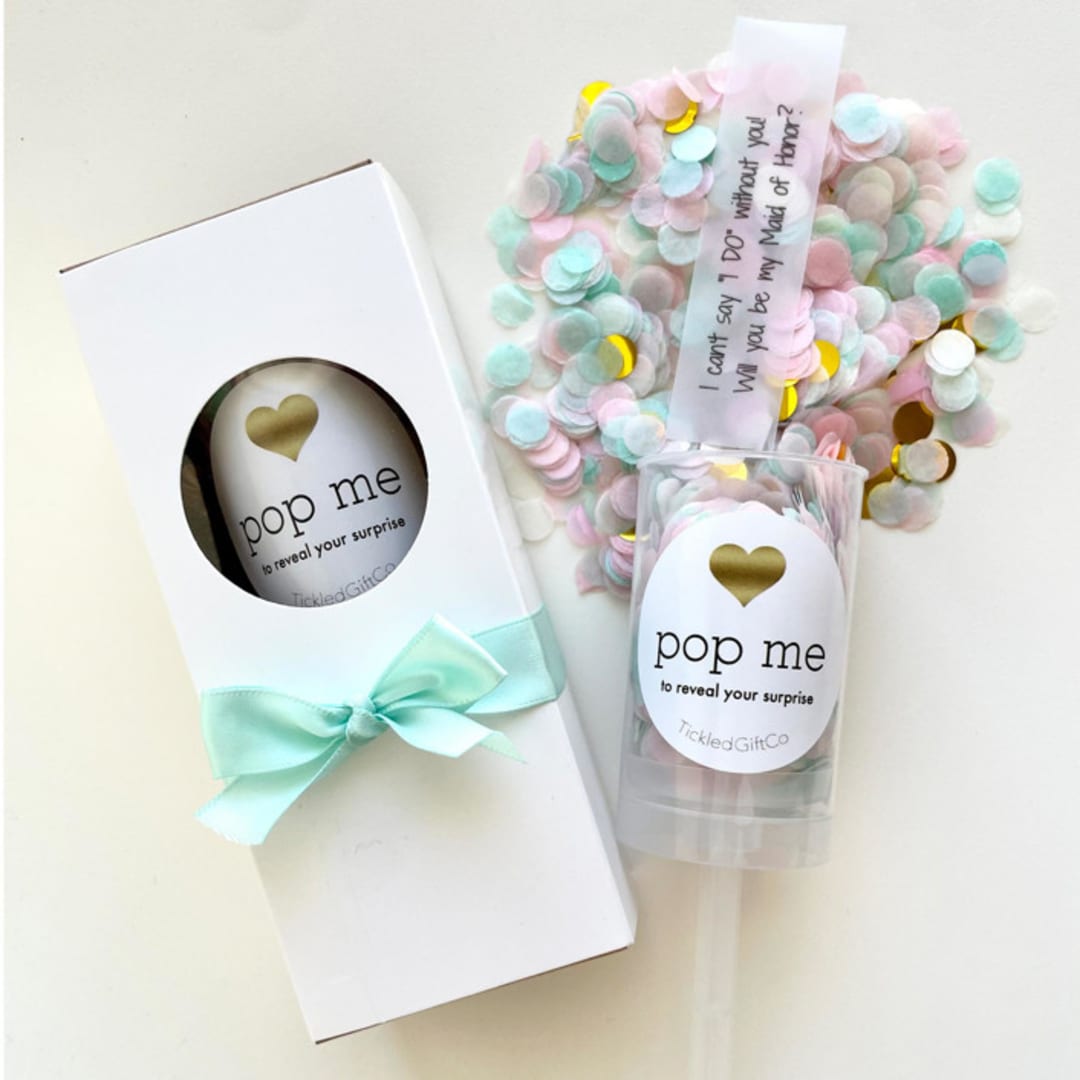 Maid of Honor Confetti Popper Proposal - Pastel