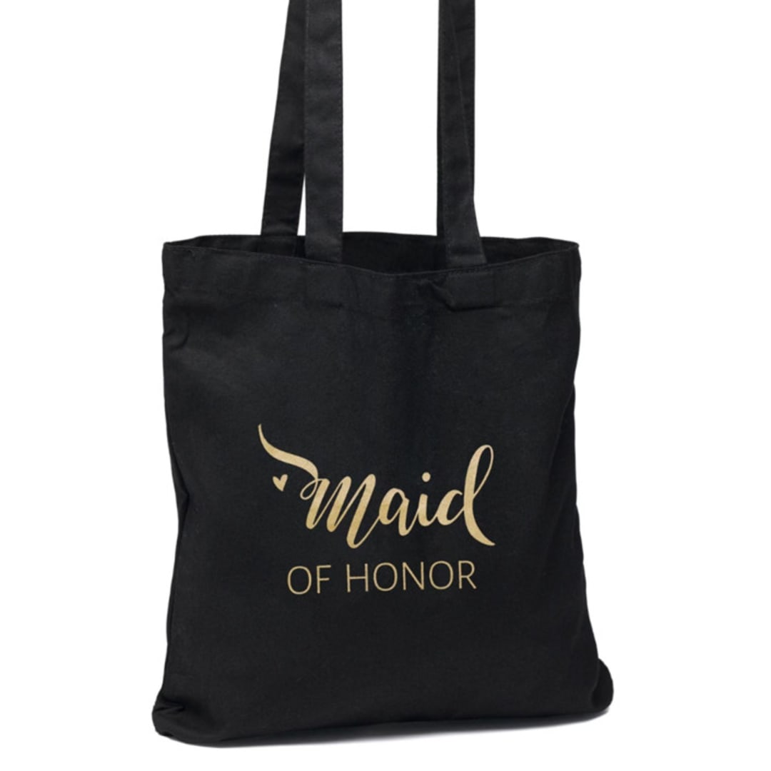 Maid of Honor Black Tote Bag