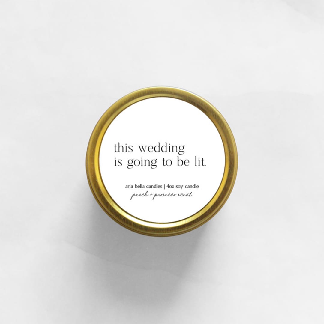 This Wedding Is Going To Be Lit Soy Candle | Gold Travel Tin