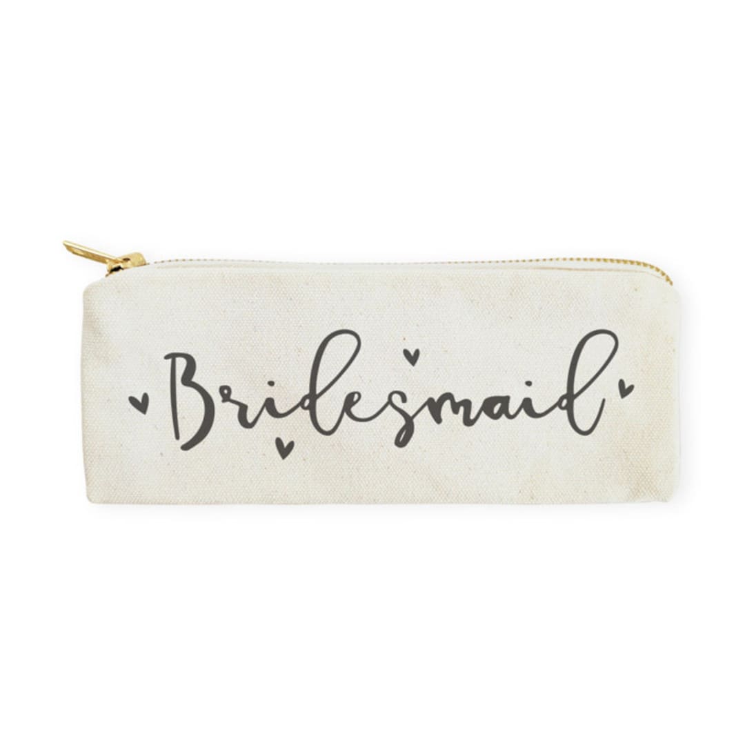 Bridesmaid Cotton Canvas Pencil Case and Travel Pouch