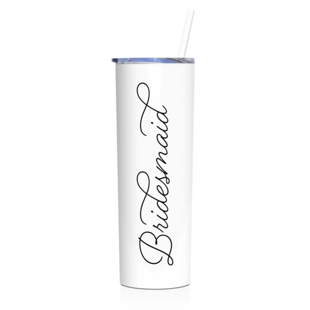 Bridesmaid Tumbler | White | 20 Ounce Stainless Steel