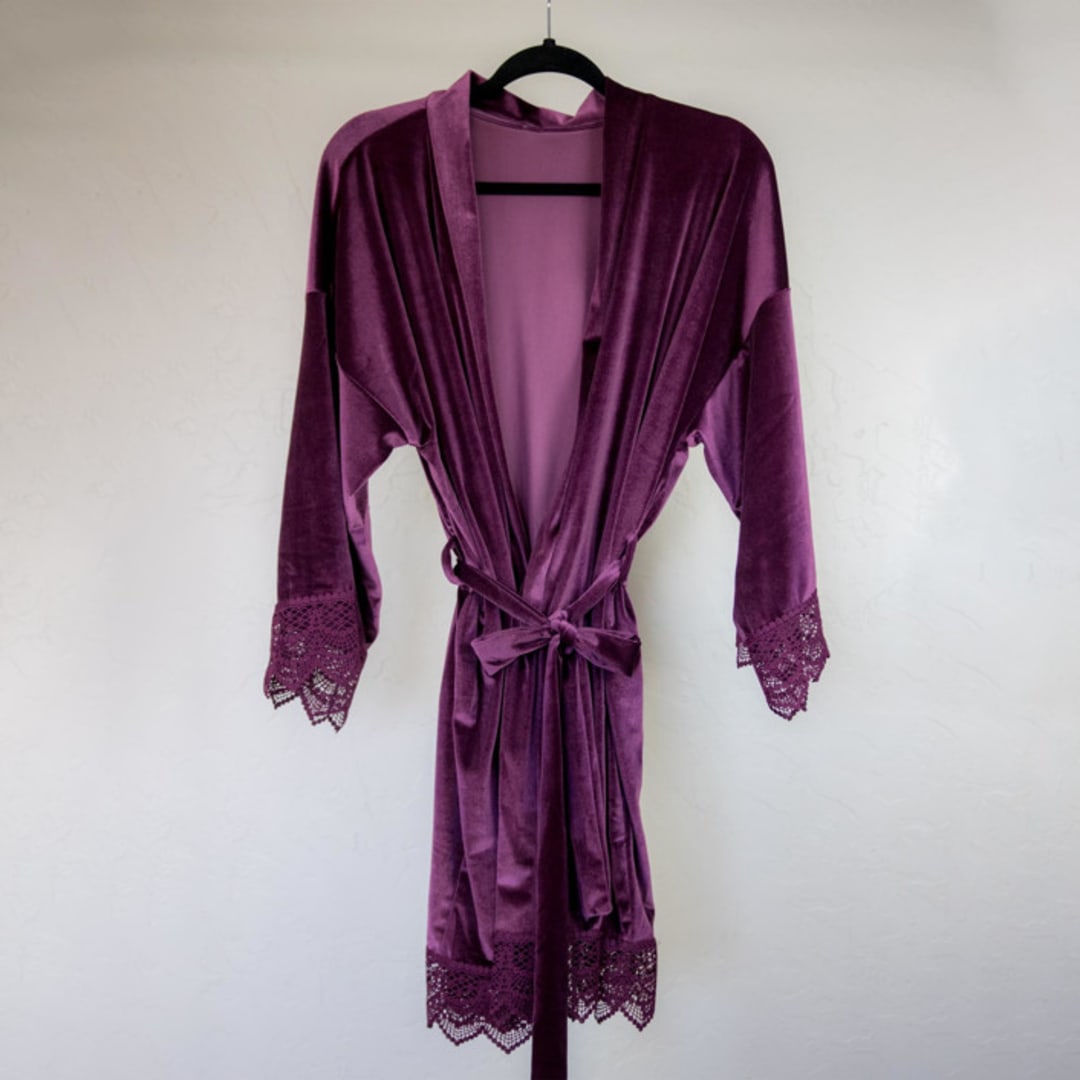 Plum Purple Velvet Robe