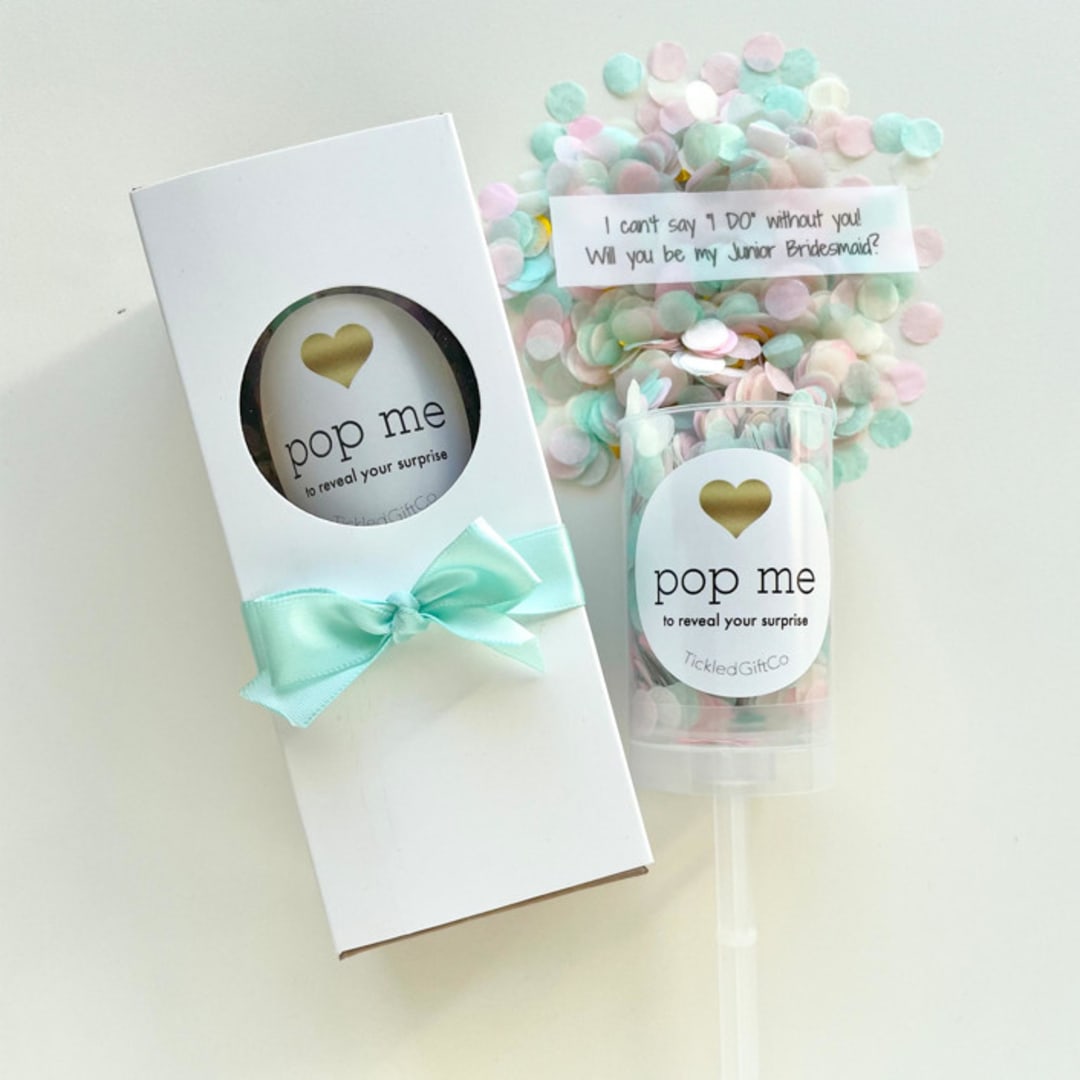 Junior Bridesmaid Confetti Popper Proposal - Pastel