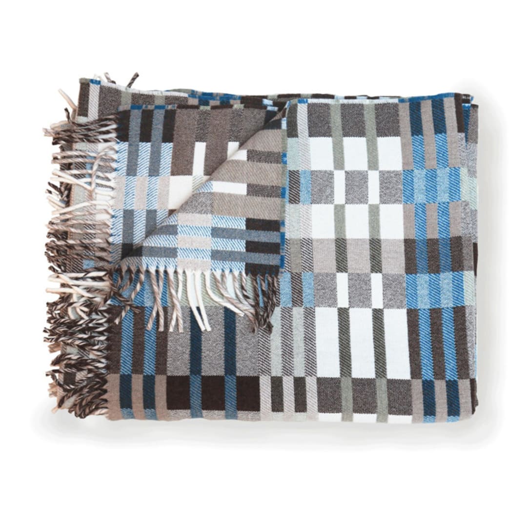 "Lambswool Throw | Mallard + Orchard" - Blankets and Throws in blue by freya walker