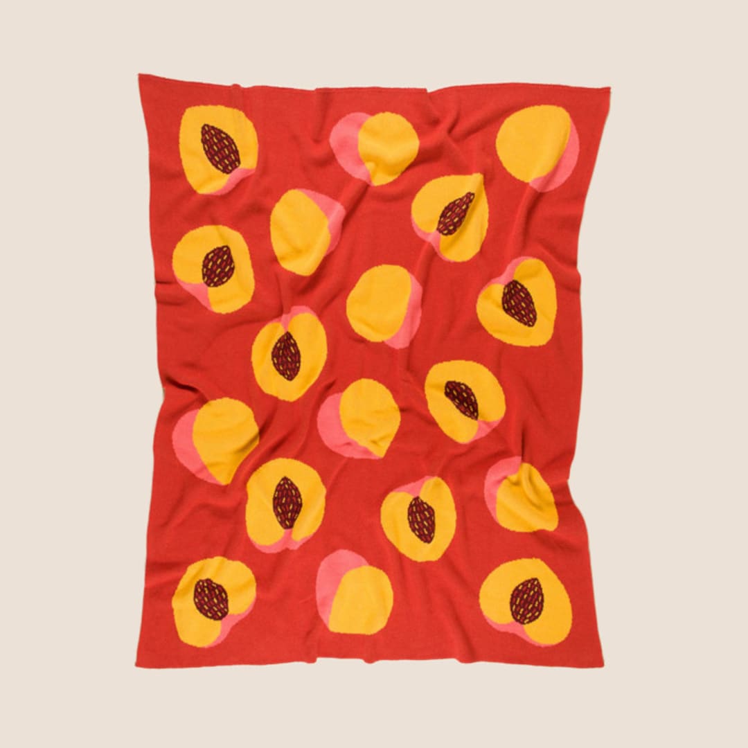 "Peach Throw Blanket" - Blankets and Throws in multicolor by Superstitchous