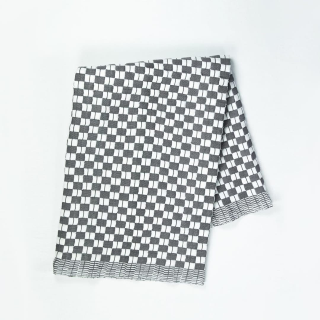 "Suzani Black and White Quilted Cotton Throw Blanket" - Blankets and Throws in black by Archive New York