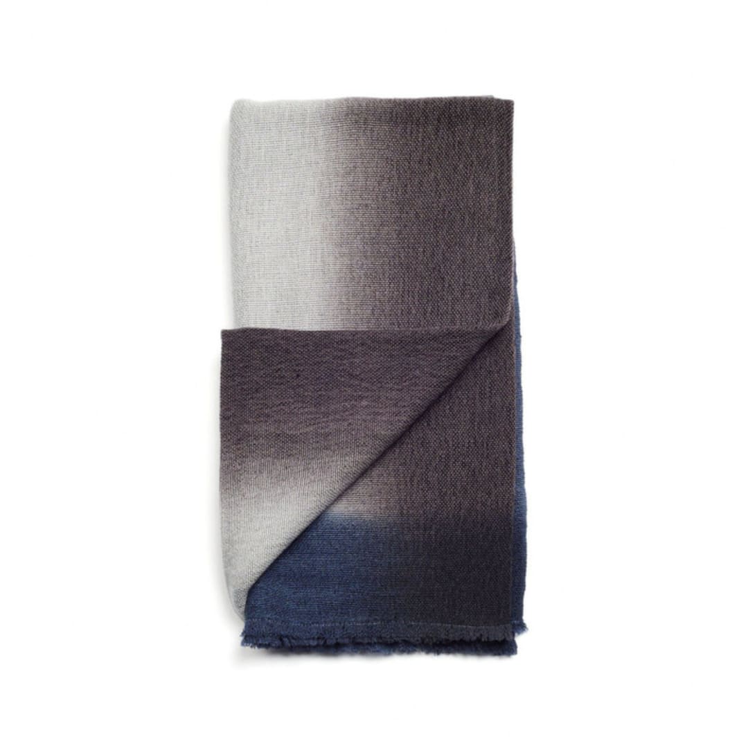 "Moonstruck Blue Gray Black Handspun Merino Handloom Throw / Blanket" - Blankets and Throws in blue by Anjali Purohit