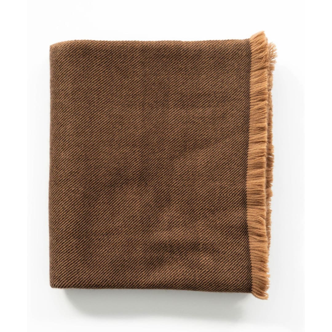 "Hay Merino Throw" - Blankets and Throws in brown by Anjali Purohit