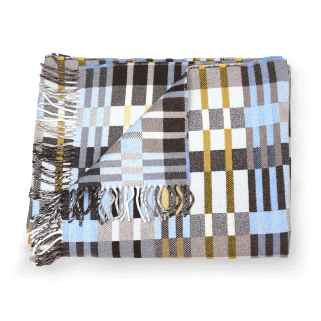 "Lambswool Throw | Glassier + Piccalilli" - Blankets and Throws in yellow by freya walker