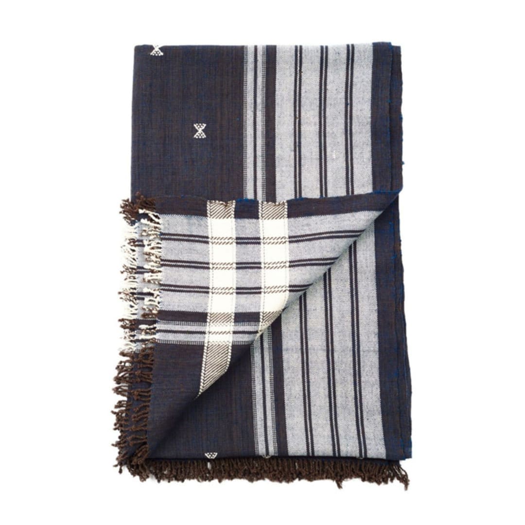 "Indie Throw" - Blankets and Throws in blue by Anjali Purohit
