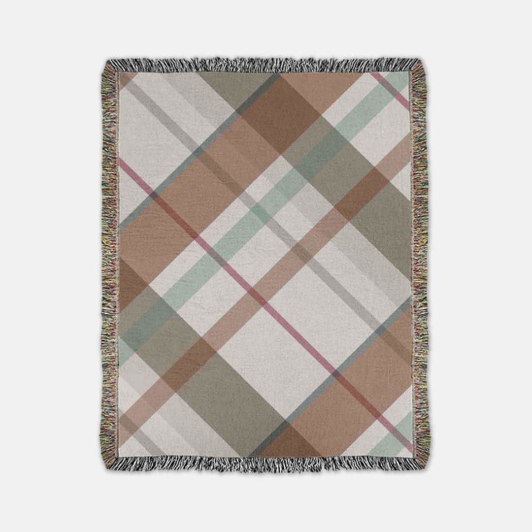 "Holiday Plaid-Soft Brown" - Blankets and Throws in brown by Karbon Market