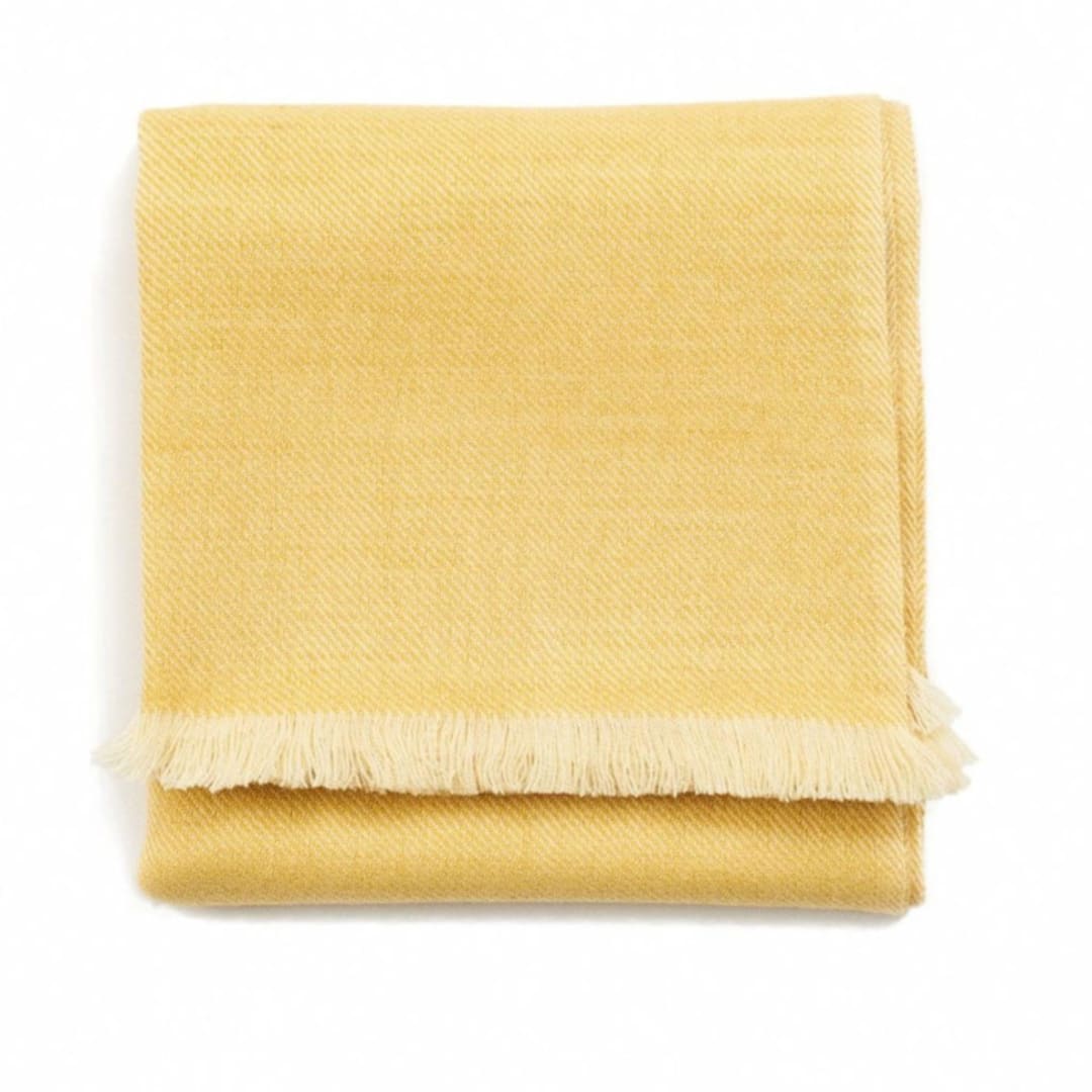 "Dandelion Merino throw" - Blankets and Throws in yellow by Anjali Purohit