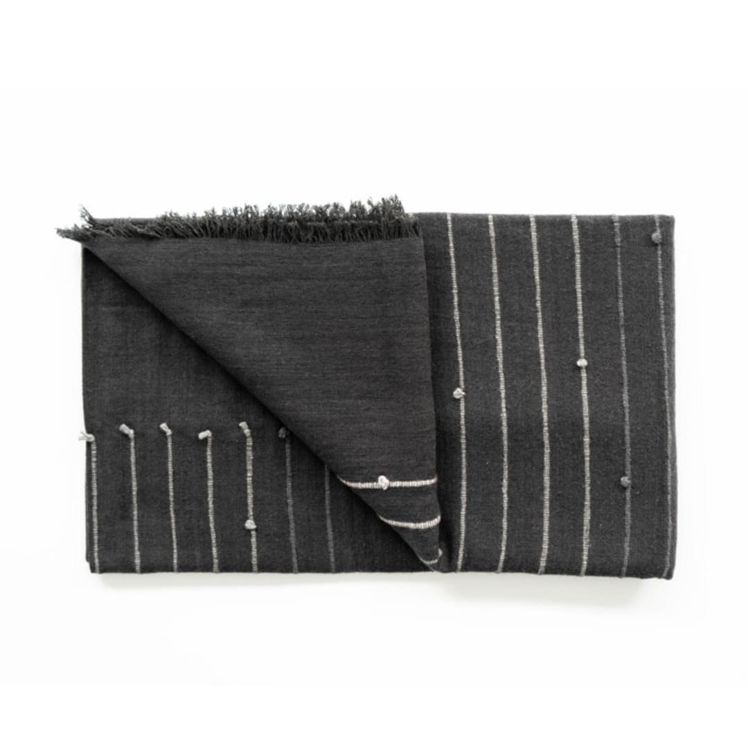 "Alei Throw" - Blankets and Throws in black by Anjali Purohit