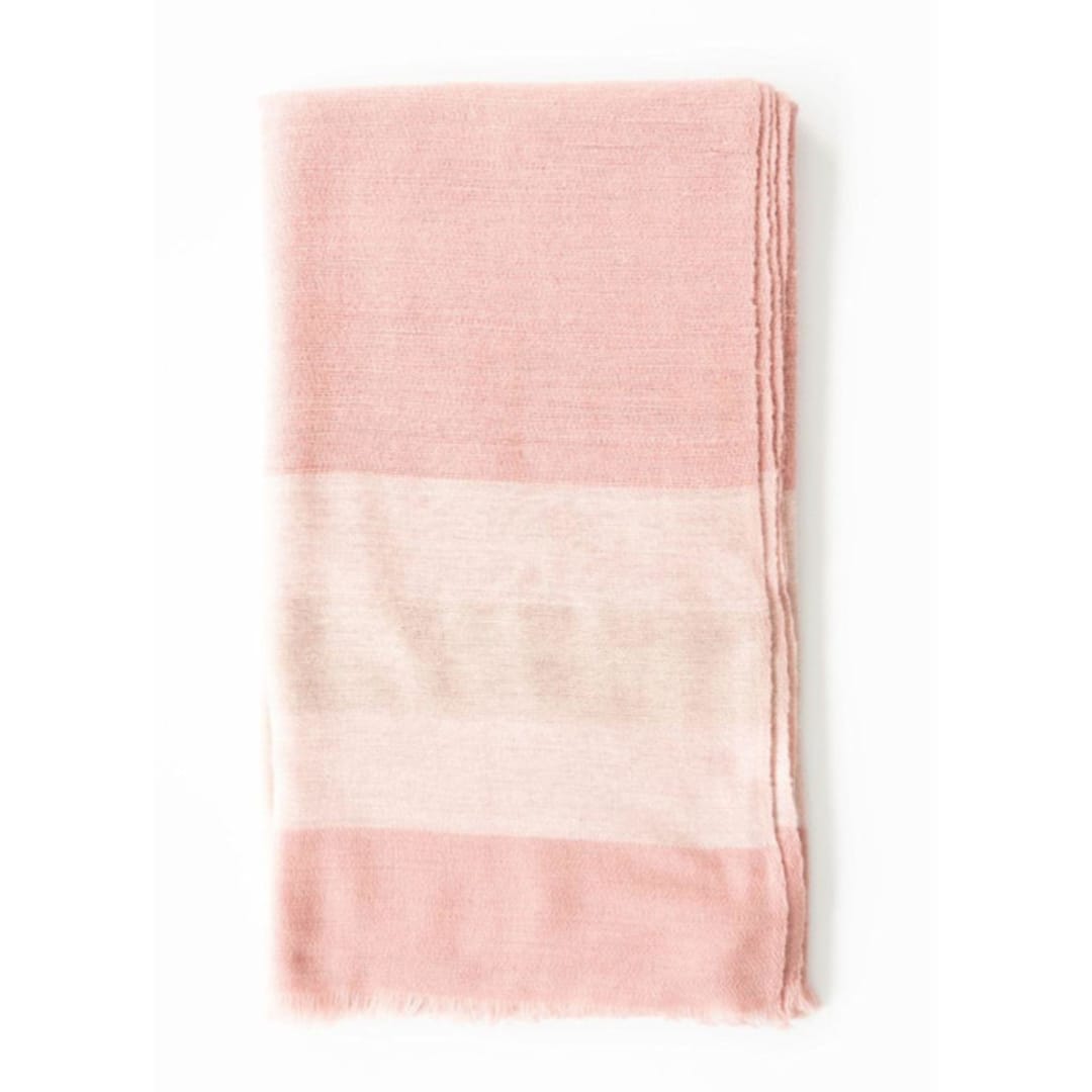 "Rosa Merino Pink Pastel Large Plush Handwoven Throw / Blanket / Bedspread" - Blankets and Throws in pink by Anjali Purohit