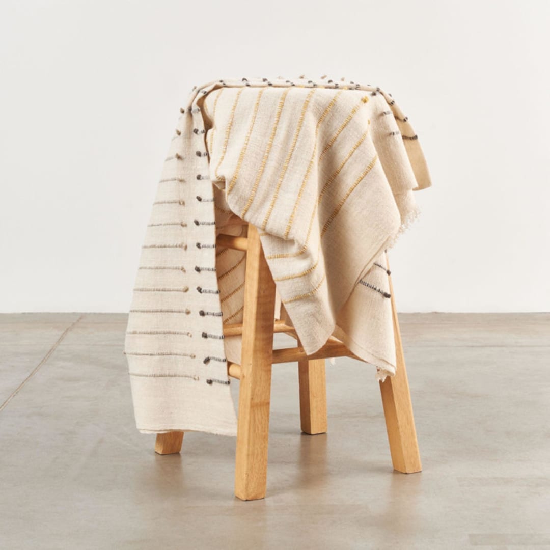 "Safari Merino Throw" - Blankets and Throws in white by Anjali Purohit