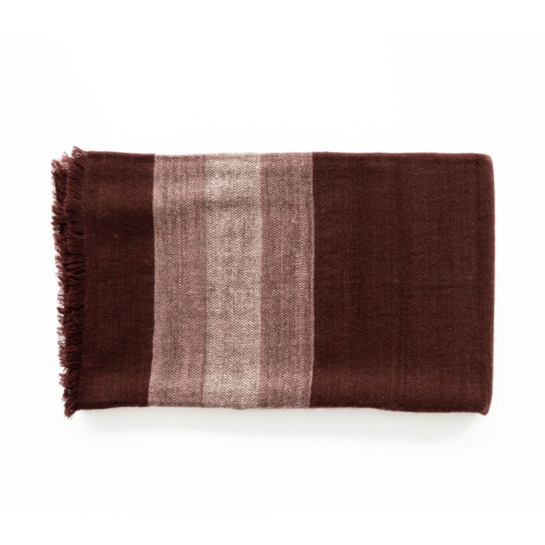 "Resin Merino Dark Maroon Handwoven Plush Blanket / Bedspread" - Blankets and Throws in red by Anjali Purohit