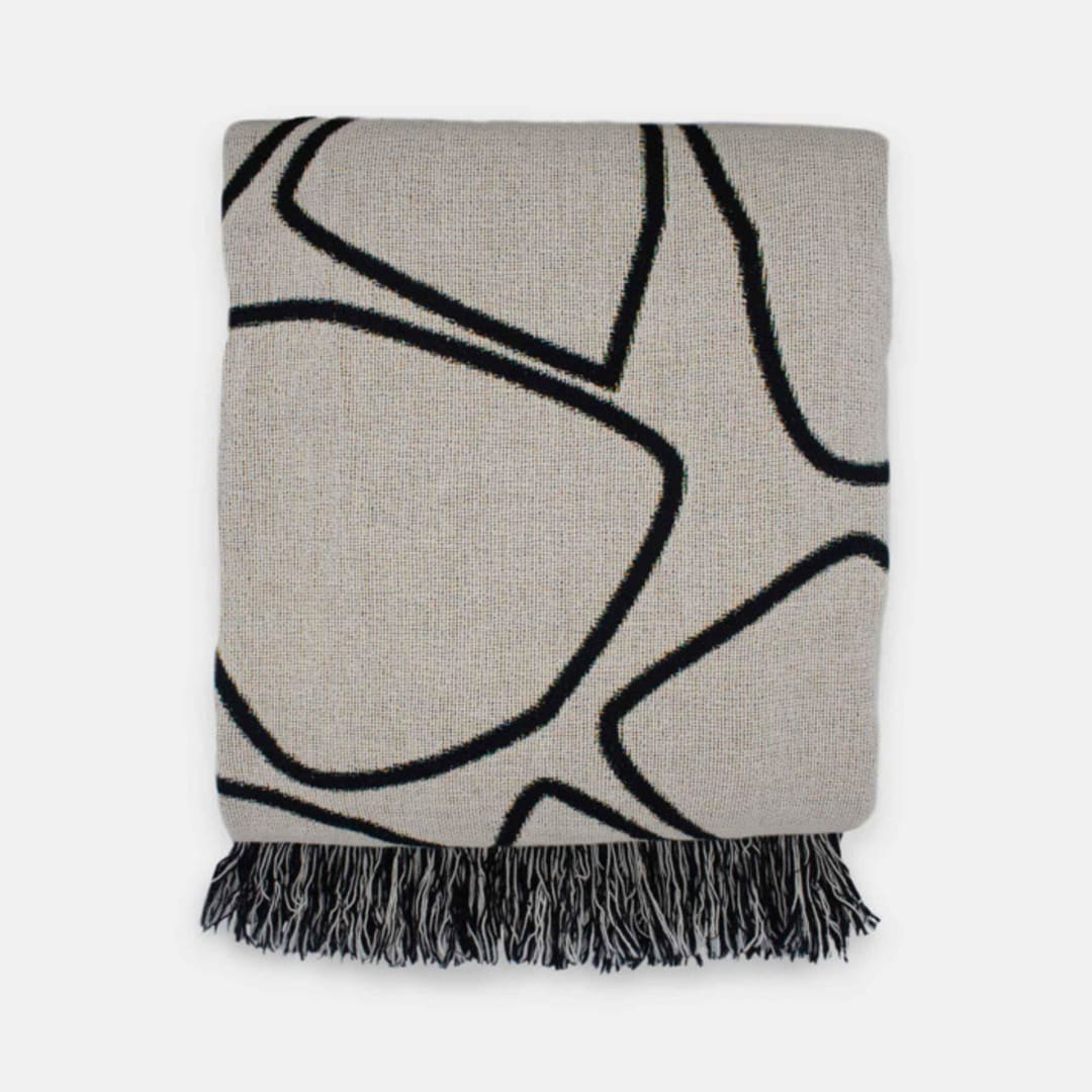 "Raffē Throw Blanket" - Blankets and Throws in white by Karbon Market