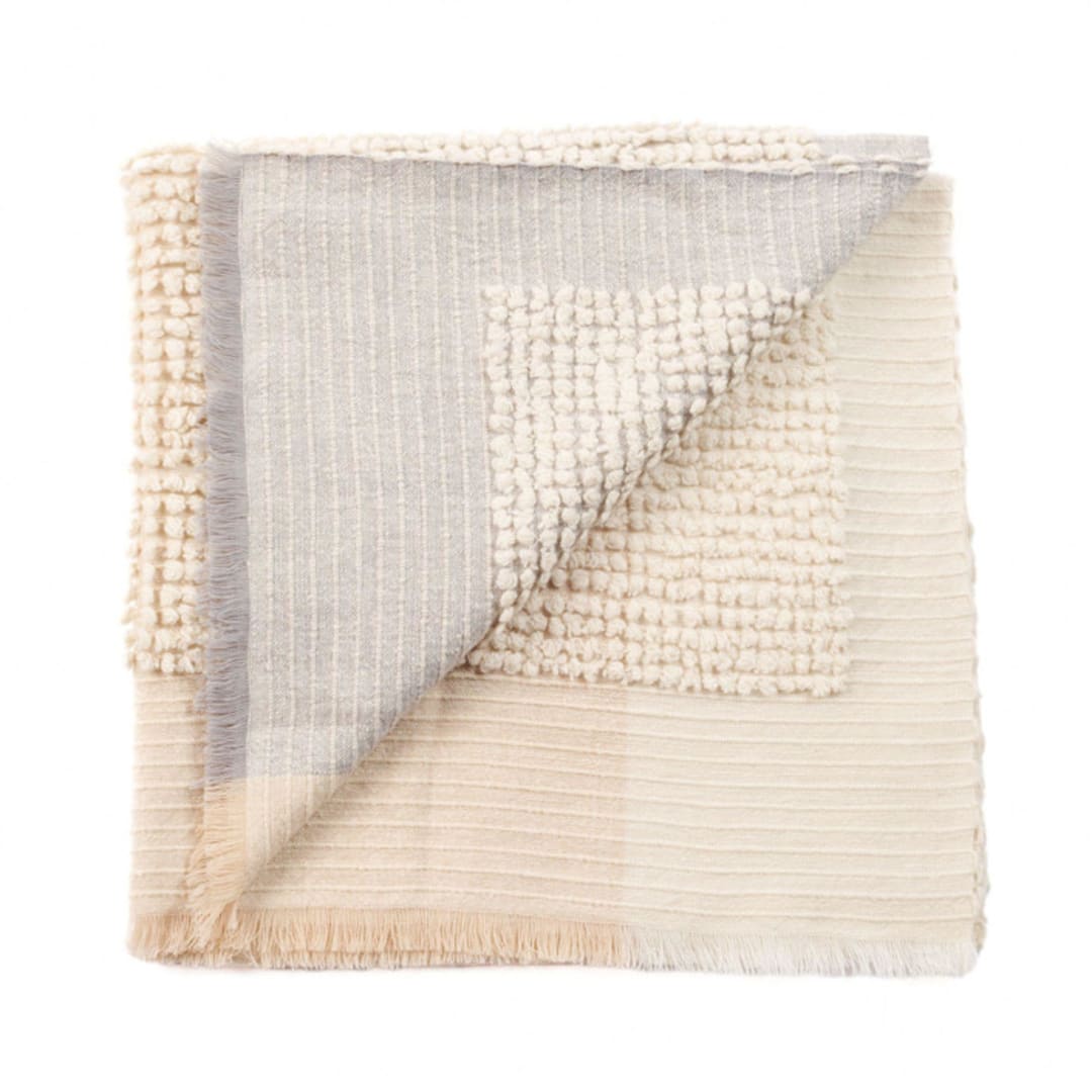 "Butterscotch Throw" - Blankets and Throws in white by Anjali Purohit