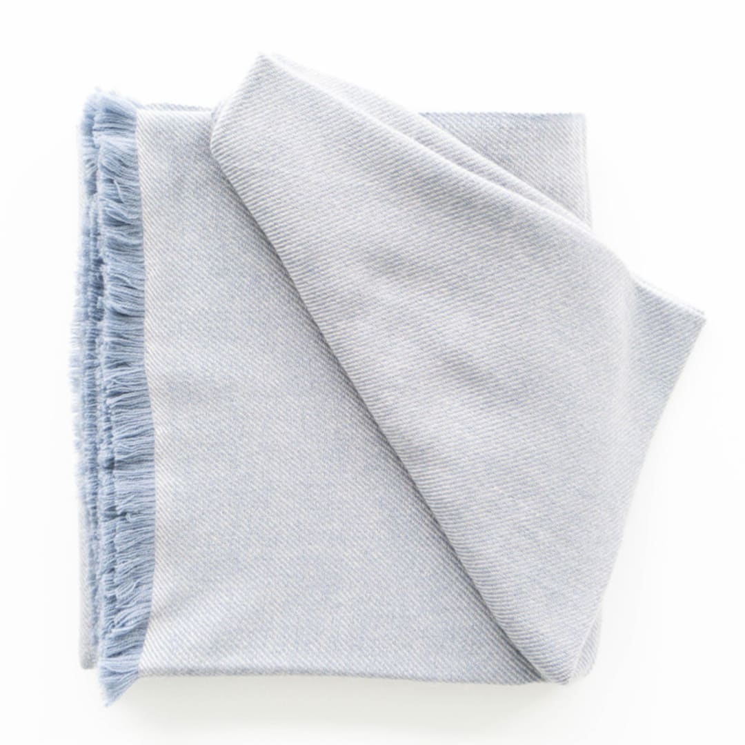 "Boro Merino Throw" - Blankets and Throws in blue by Anjali Purohit