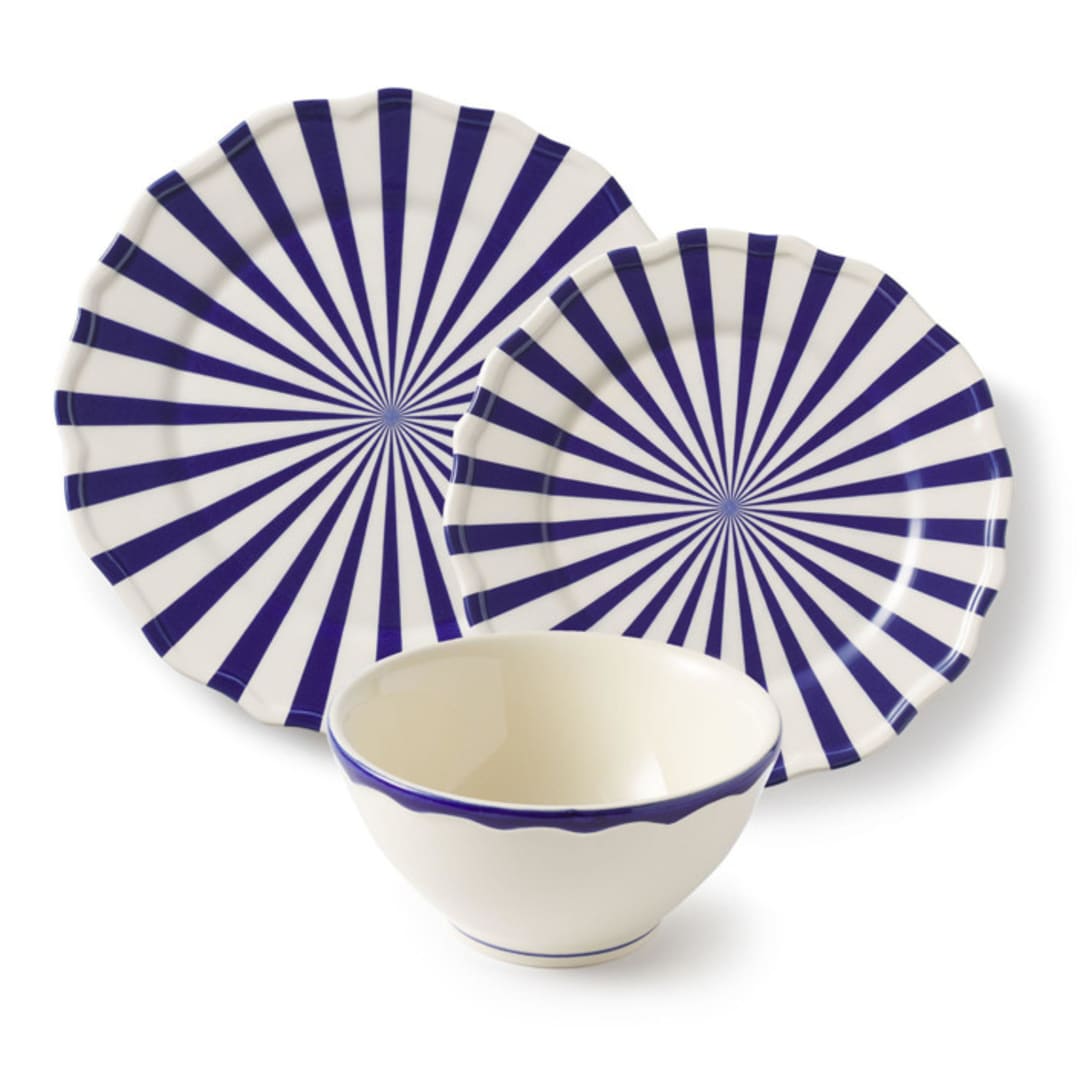 "Mafalda 12 Piece Set with Cereal Bowl" - Dining Bowls in blue by Maison Madison