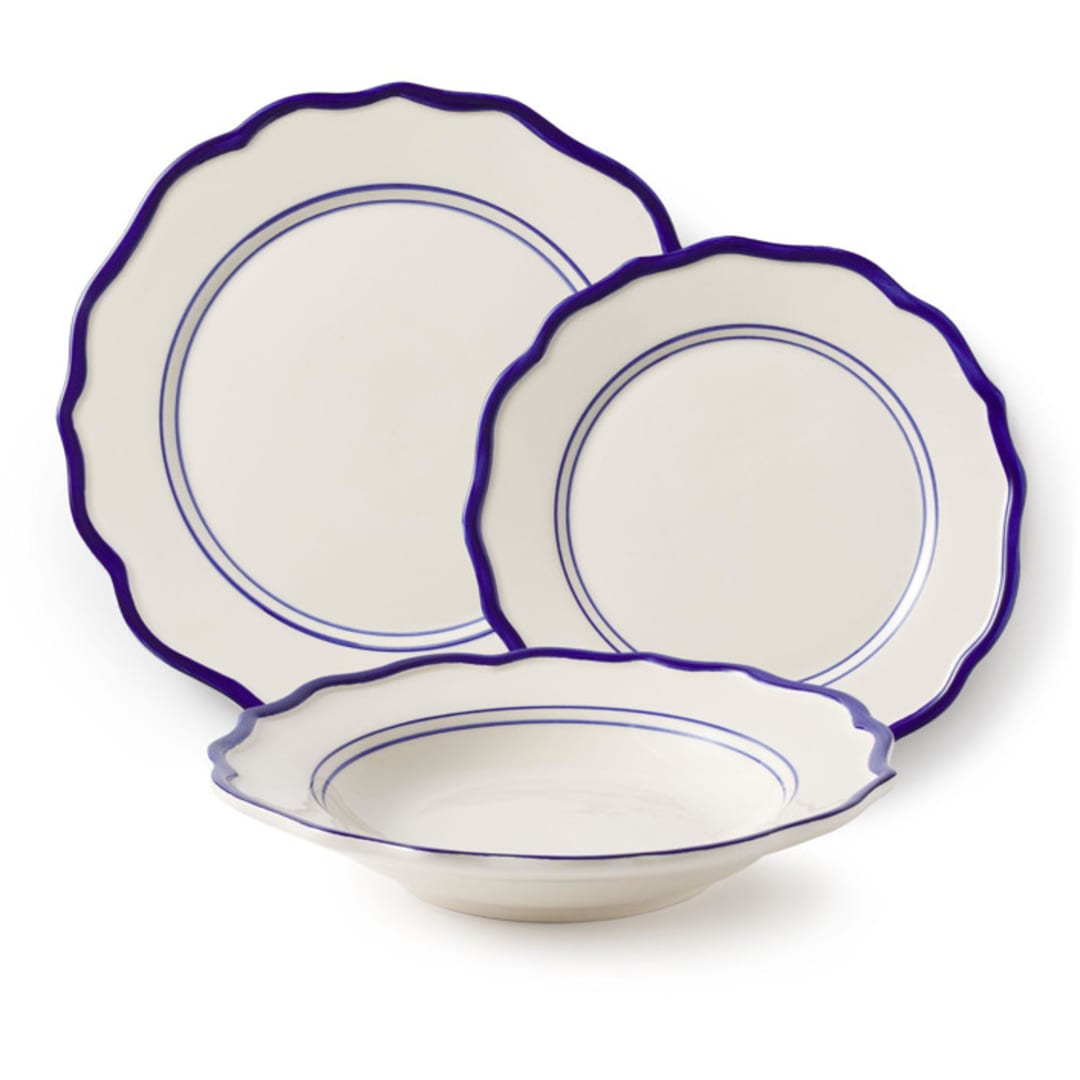 "Jane 12 Piece Dinnerware Set with Pasta Bowl" - Dining Bowls in blue by Maison Madison