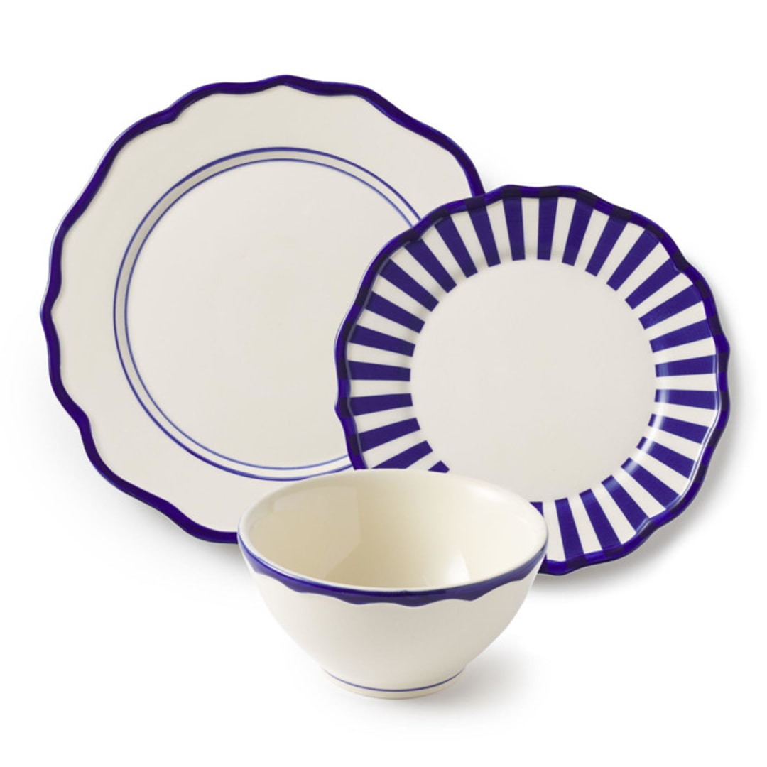 "Mixed 12 Piece Dinnerware Set with Cereal Bowl 3" - Dining Bowls in blue by Maison Madison
