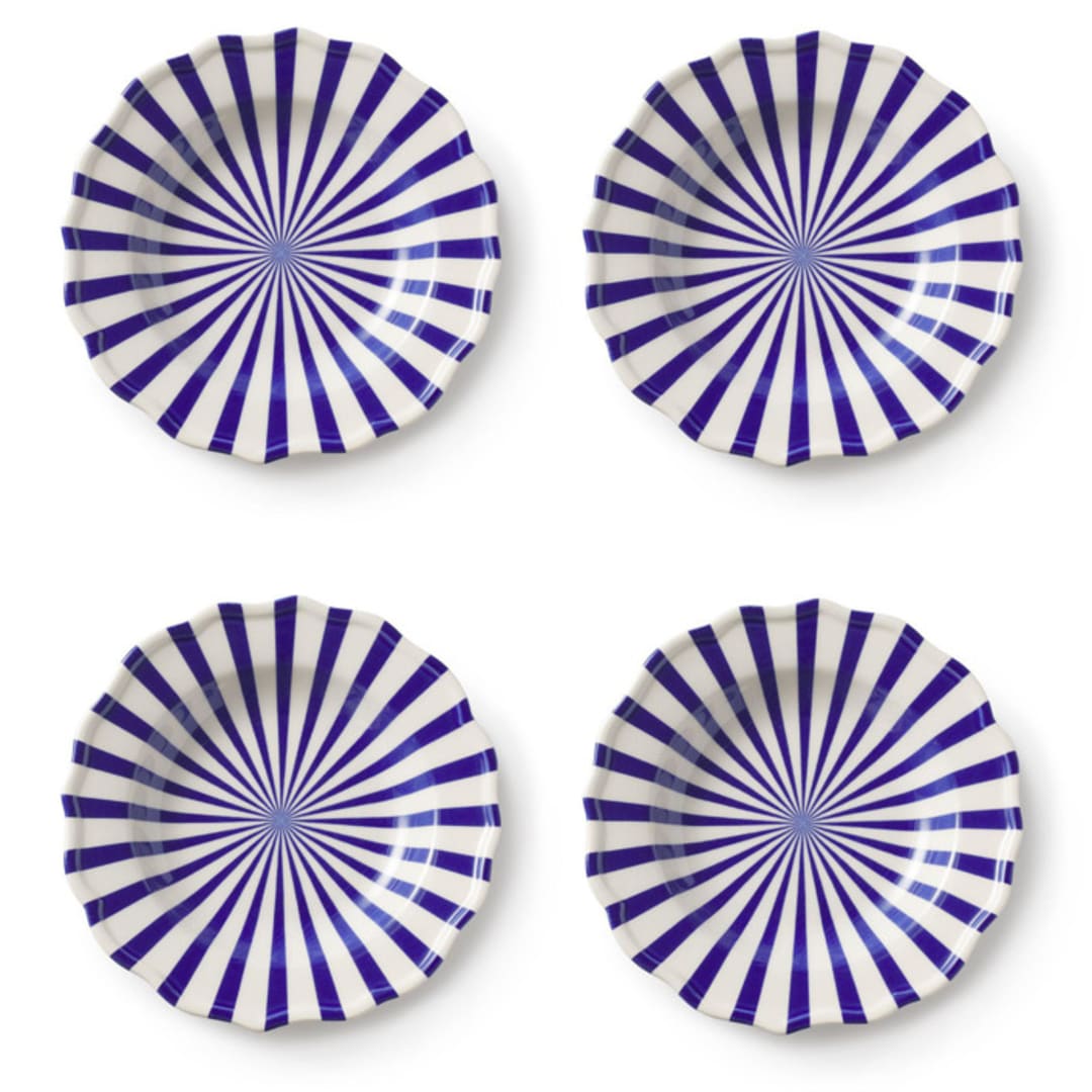 "Mafalda Pasta Bowl Set of 4" - Dining Bowls in blue by Maison Madison