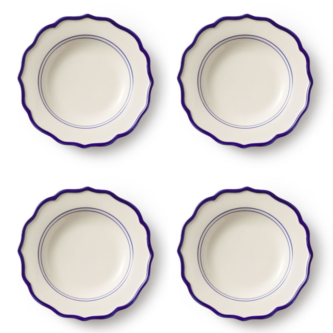 "Jane Pasta Bowl Set of 4" - Dining Bowls in blue by Maison Madison