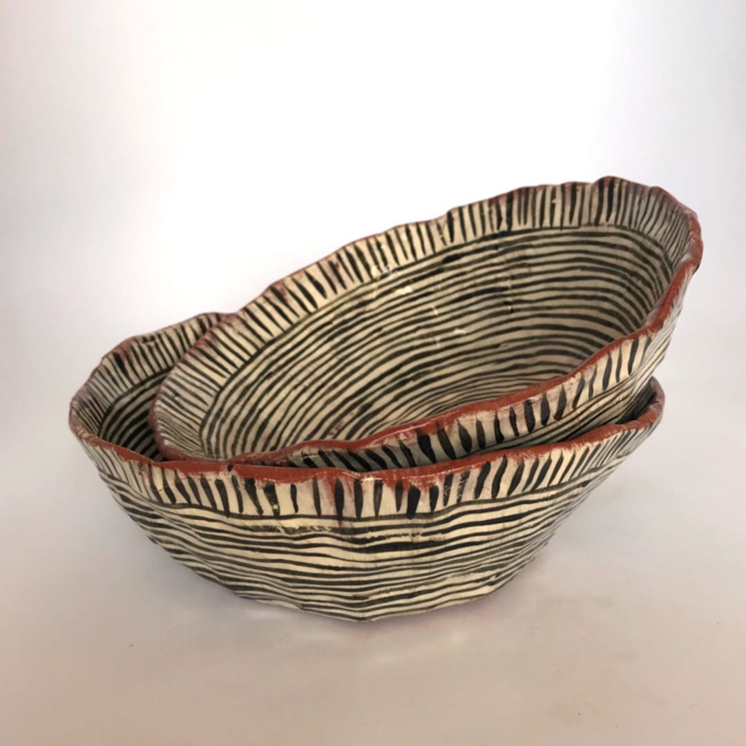 "Sorin Bowls, Set-of-2" - Dining Bowls in multicolor by Didem Firat