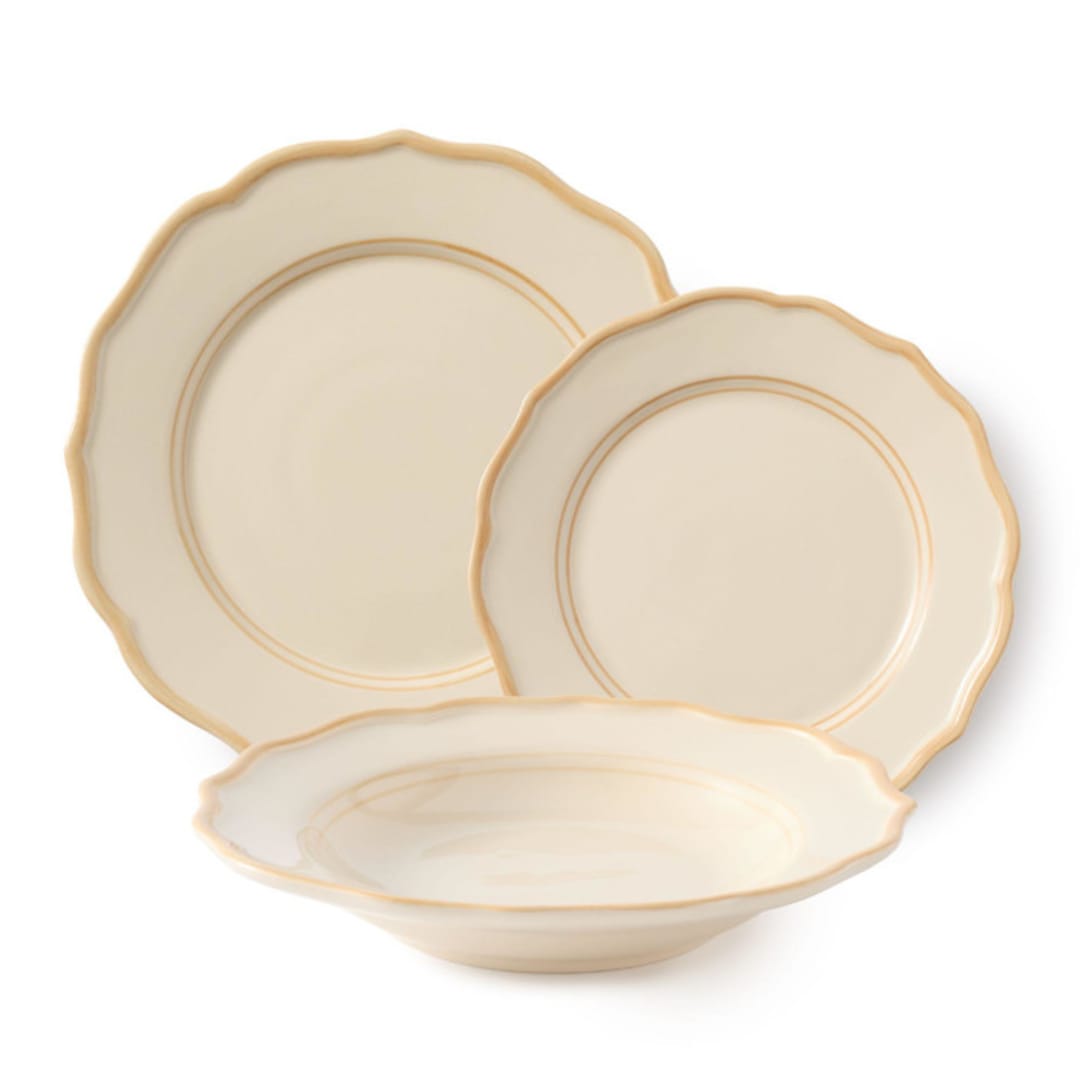 "Colette 12 Piece Set with Pasta Bowl" - Dining Bowls in beige by Maison Madison