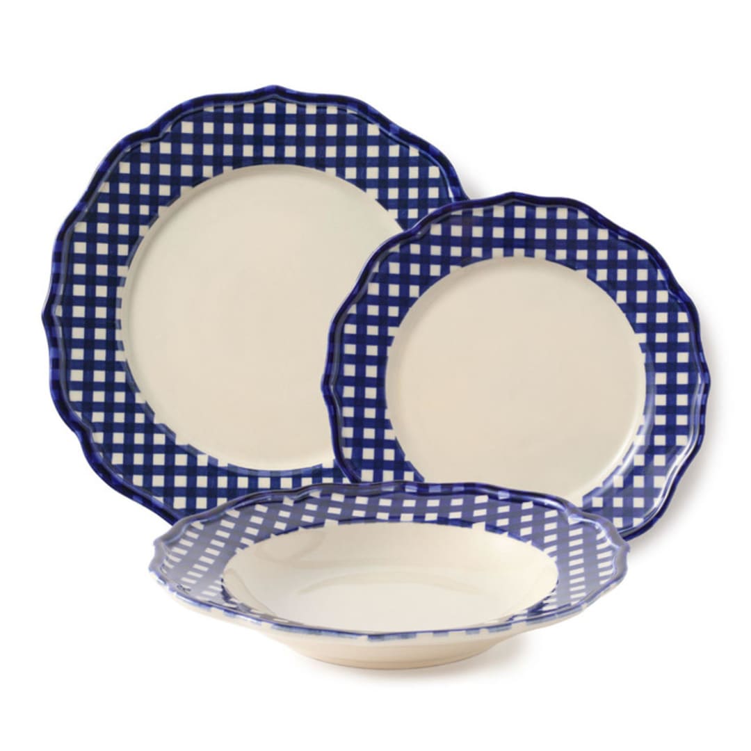 "Beatrix 12 Piece Set with Pasta Bowl" - Dining Bowls in blue by Maison Madison