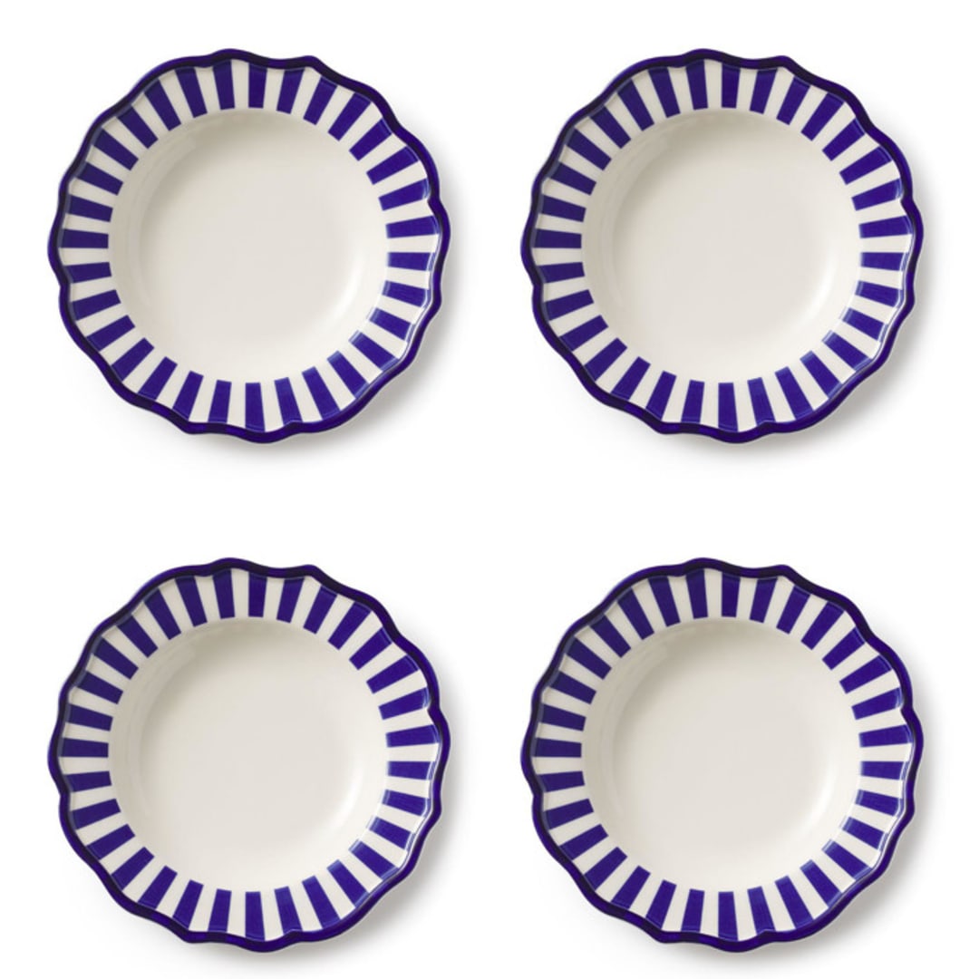 "Riviera Pasta Bowl Set of 4" - Dining Bowls in blue by Maison Madison