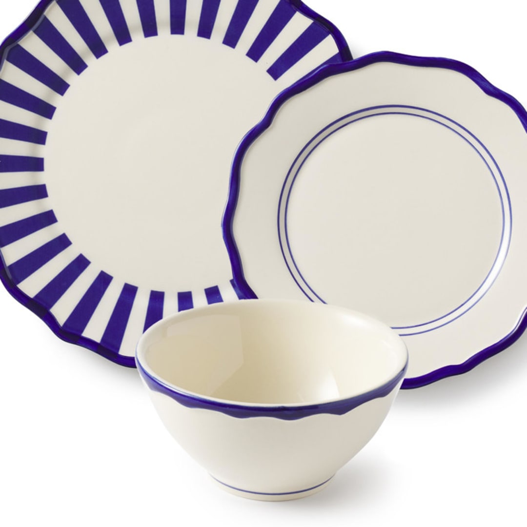 "Mixed 12 Piece Dinnerware Set with Cereal Bowl 1" - Dining Bowls in blue by Maison Madison
