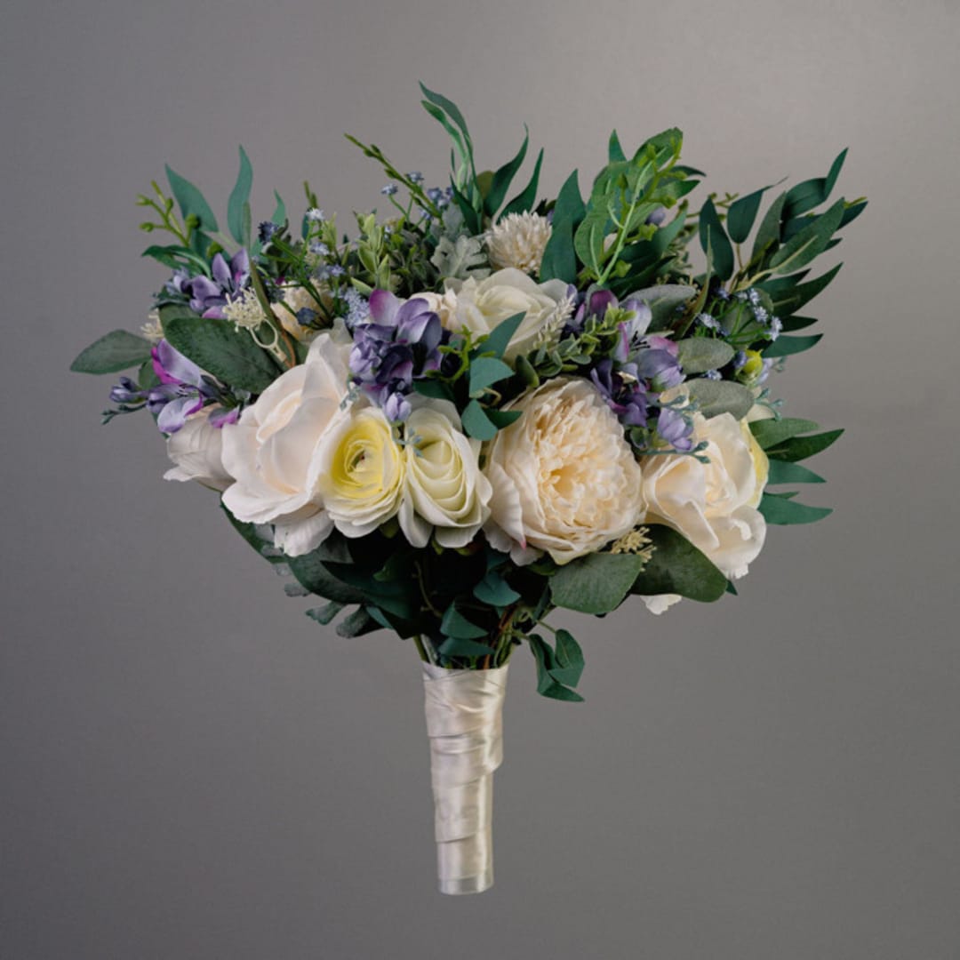 "White Blue Bridal Classic Bouquet" - Bouquets in blue by Bird of Paradise OS