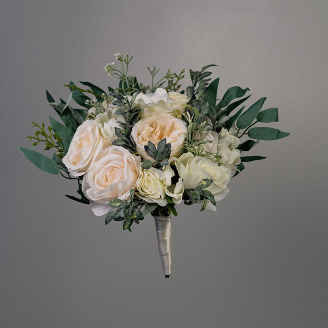 White Anemones Greenery Bridesmaids