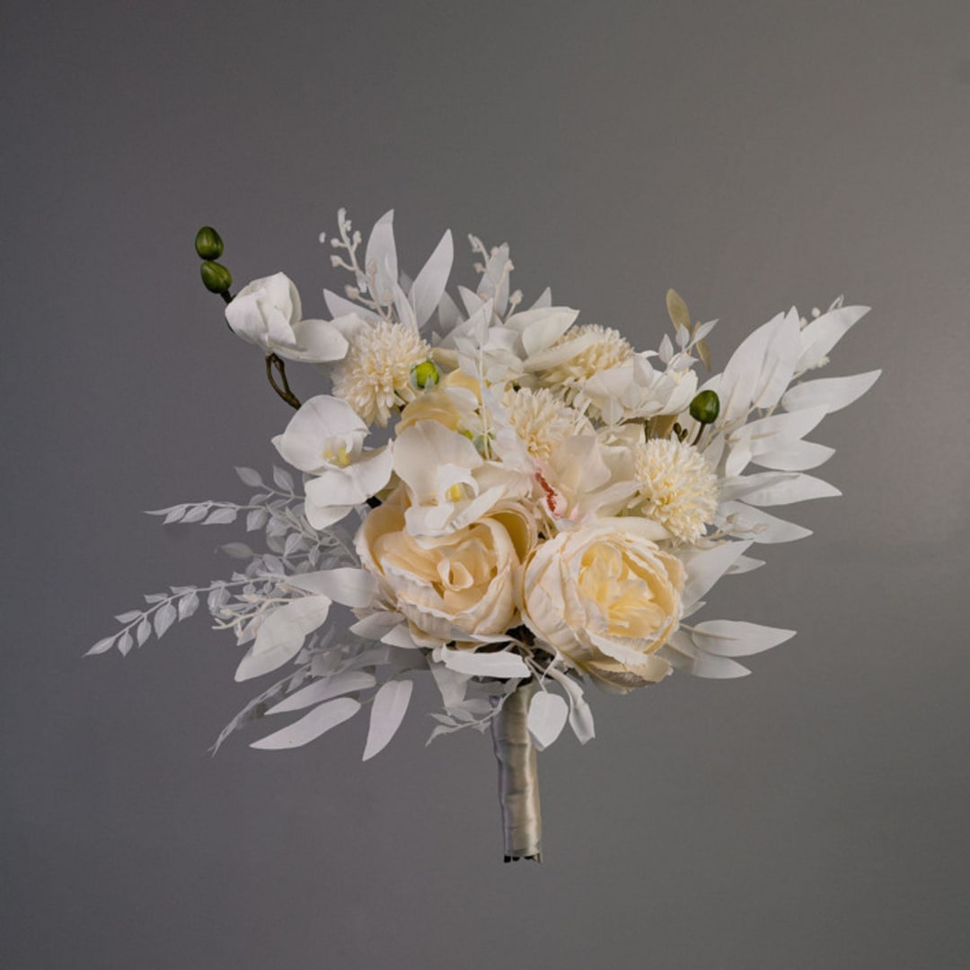 "White Orchid Bridesmaids Bouquet" - Bouquets in white by Bird of Paradise OS