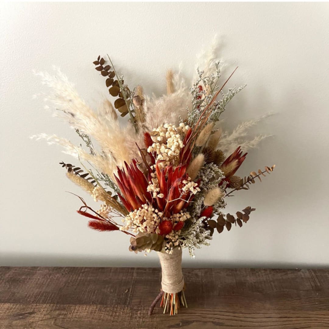 "Burnt Orange Rust Dried All Natural Bouquet" - Bouquets in orange by Bird of Paradise OS