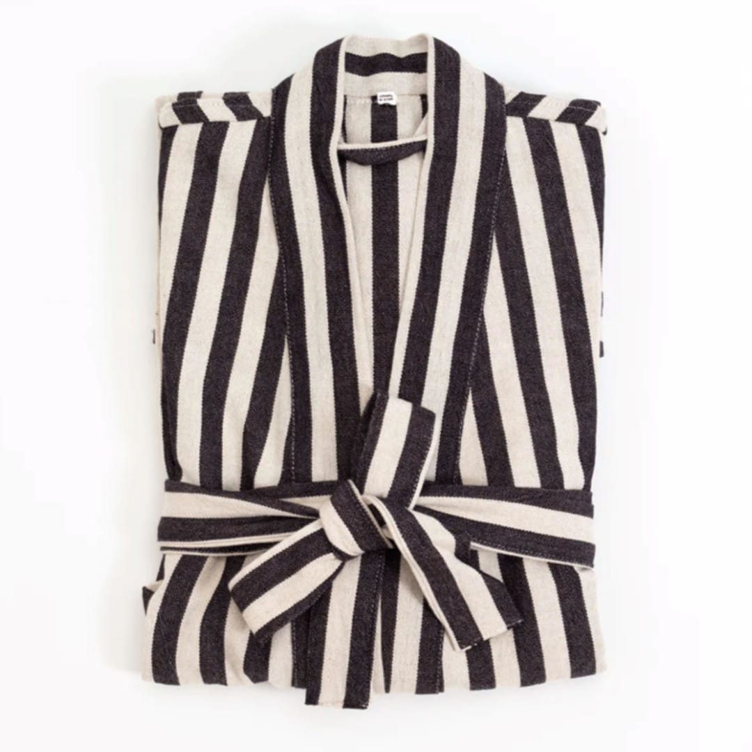 "Turkish Zebra Bath Robe - Extra Large" - Bath Robes in black by Powered By People
