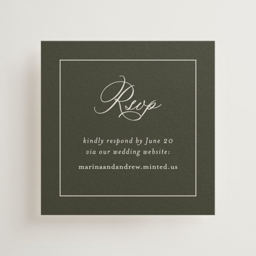 "refined" - Mini Enclosure Cards in Deep Olive by Nicole Walsh - Front